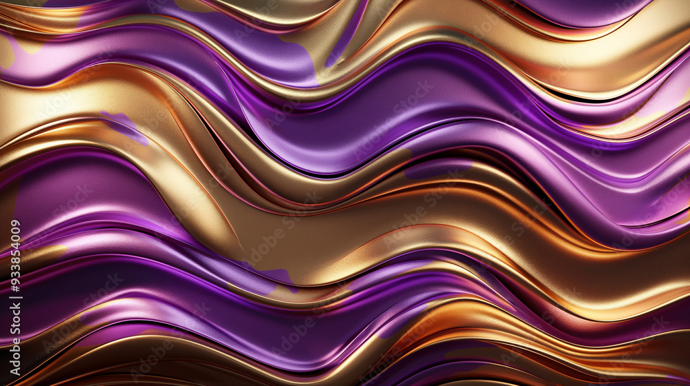 The image displays an abstract design featuring swirling patterns of metallic and glossy waves in gold, purple, and brown colors, evoking a sense of movement and luxury. The image displays an abstract design featuring swirling patterns of metallic and glossy waves in gold, purple, and brown colors, evoking a sense of movement and luxury.