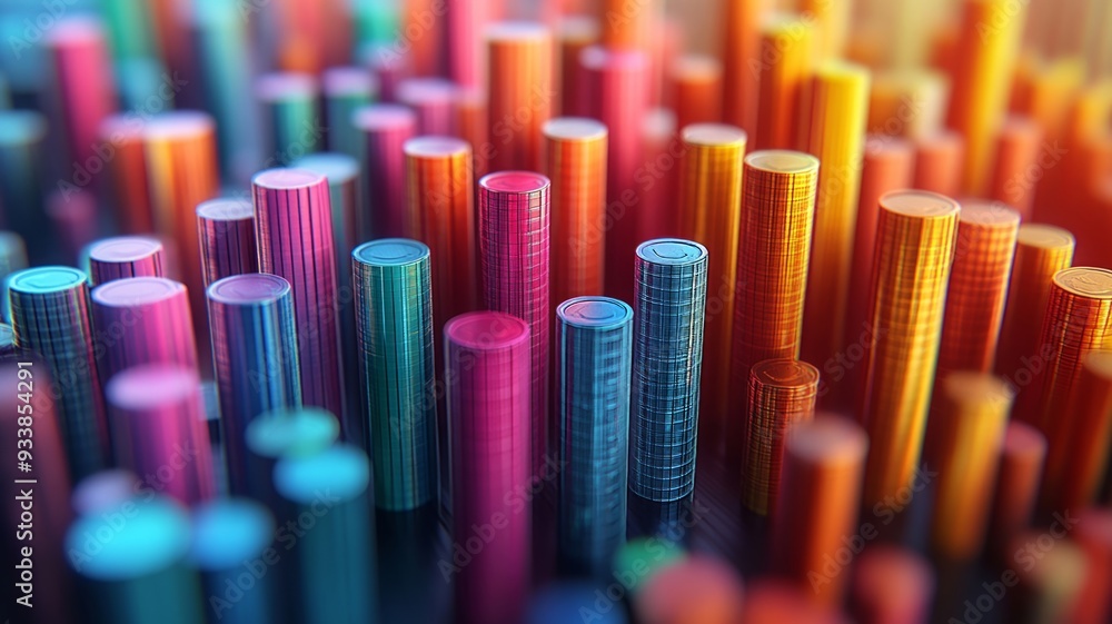 Abstract Colorful Cylinders Abstract Colorful Cylinders