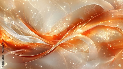 Abstract swirl design with glowing orange and white waves