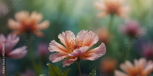 Vibrant abstract floral background with pastel colors, blurred effect Artistic and dreamy nature concept.