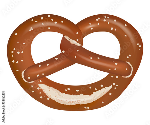 original bavarian pretzel, realistic vector design
