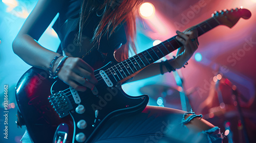 rock band playing guitar