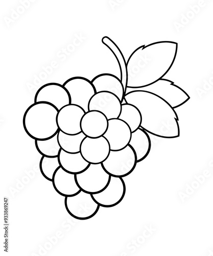 grapes fruit with leaf vector icon.