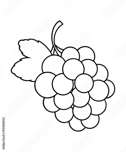 grapes fruit with leaf vector icon.