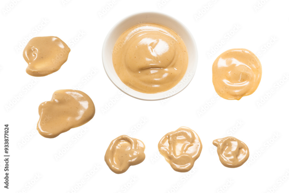 Mushroom sauce splashes isolated on white background. Mushroom sauce splashes isolated on white background.
