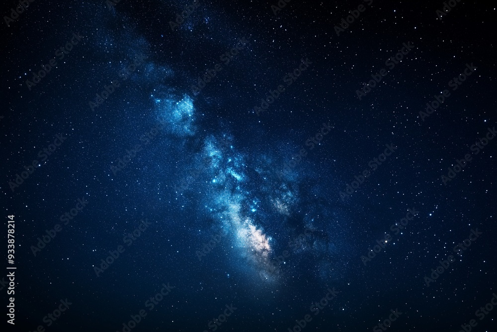 Fototapeta premium Dark blue sky with stars background