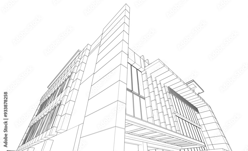 Modern office building 3d illustration Modern office building 3d illustration