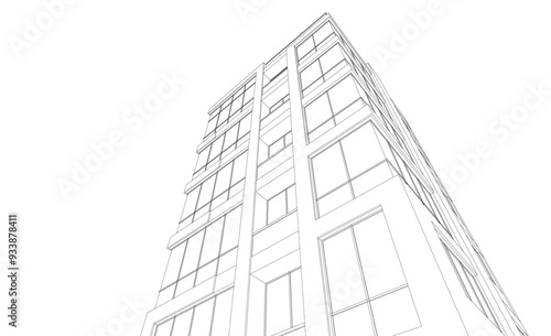 Modern office building 3d illustration