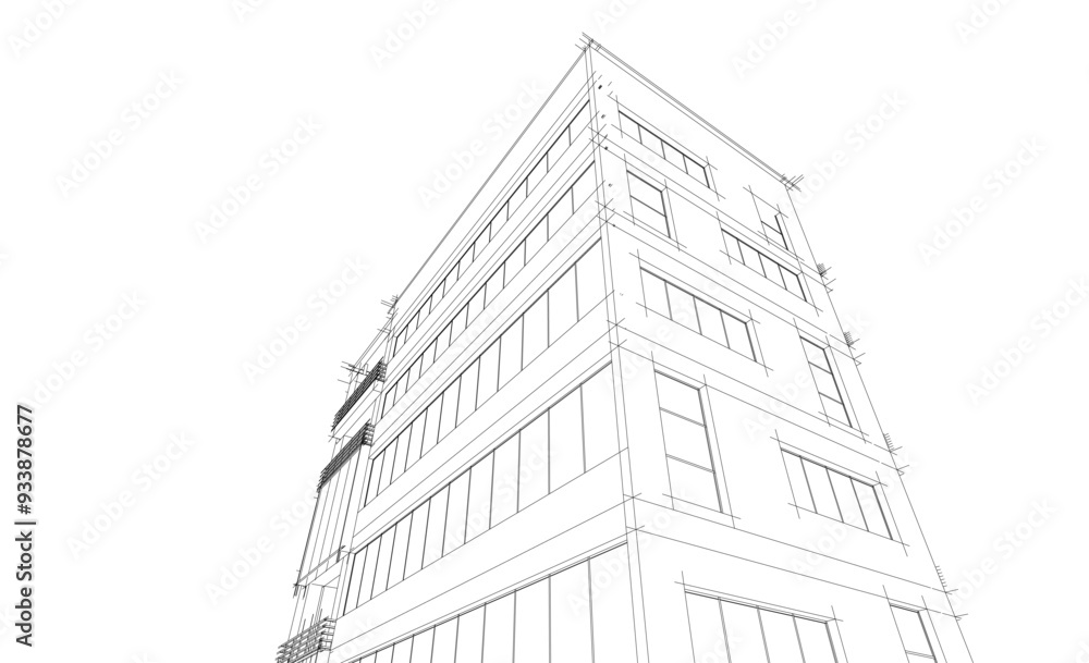 Modern office building 3d illustration Modern office building 3d illustration