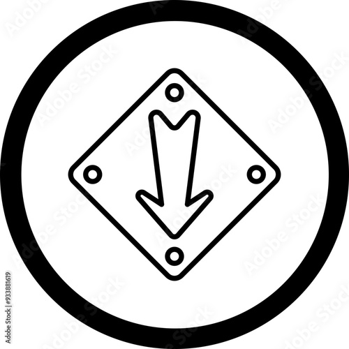 Down Arrow Vector Icon Design