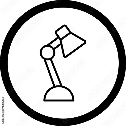 Desk Lamp Vector Icon Design