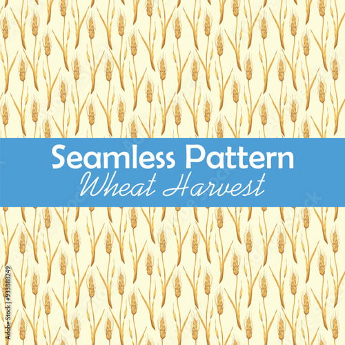 Golden Harvest Wheat Ear Seamless Pattern