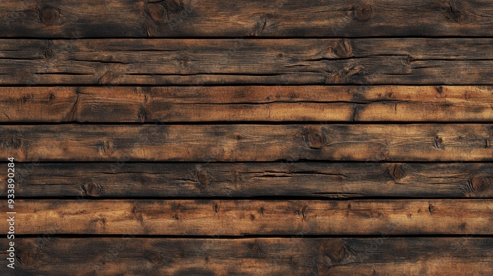 Obraz premium Repeating rustic planks in anime style, forming a warm and textured background with traditional, natural vibes.