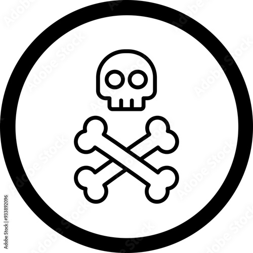 Skull And Bones Vector Icon Design