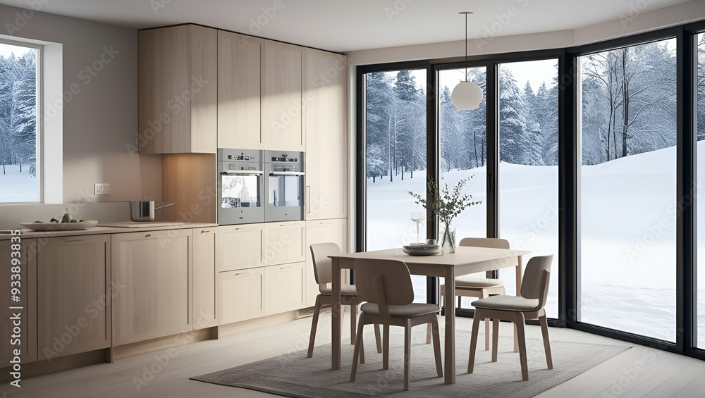 A Scandinavian-style kitchen with minimalist design A Scandinavian-style kitchen with minimalist design