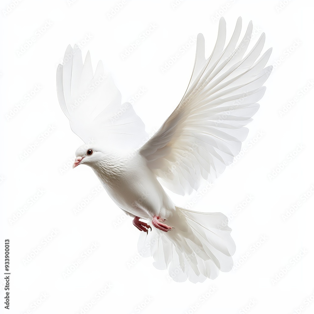 A white dove flies through the air A white dove flies through the air