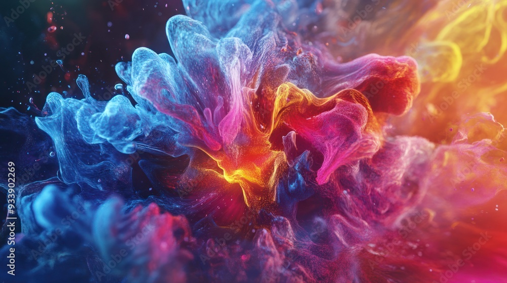 Obraz premium Abstract Swirling Colors with Glittering Texture