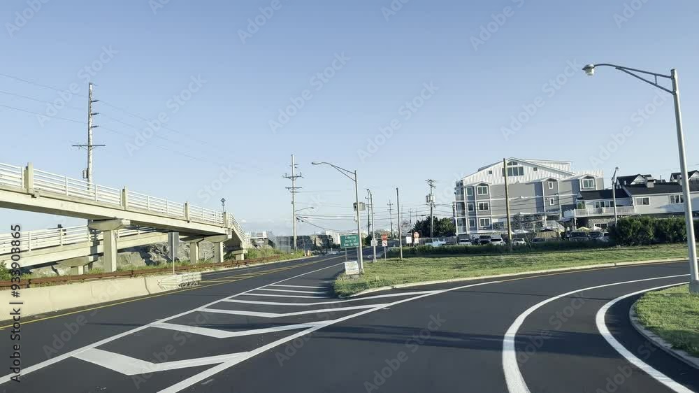 Driving the entrance ramp to Sandy Hook in Sea Bright, New Jersey. This is after crossing over the Highlands Sea Bright Bridge. August, 2024 Driving the entrance ramp to Sandy Hook in Sea Bright, New Jersey. This is after crossing over the Highlands Sea Bright Bridge. August, 2024