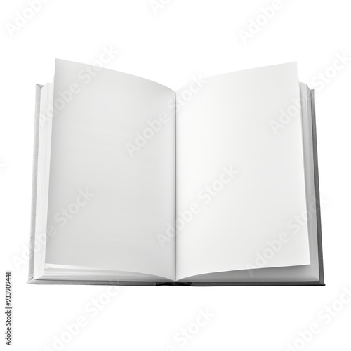 open book with blank pages isolated on transparent background cutout