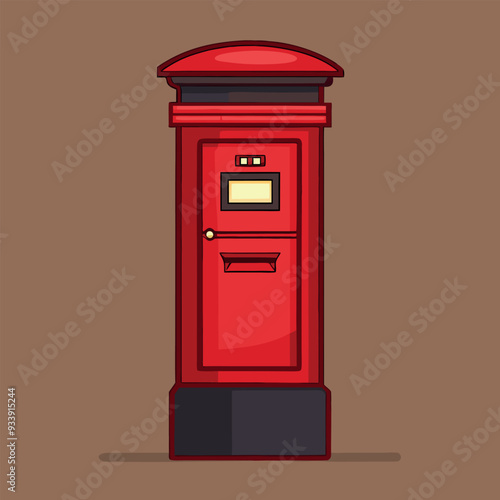 British Post Box Vector Design Illustration