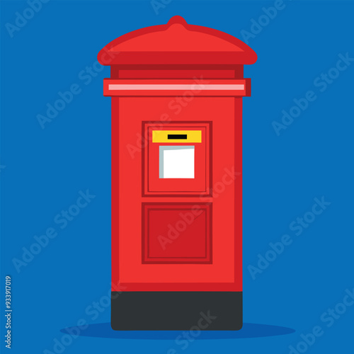 British Post Box Vector Design Illustration