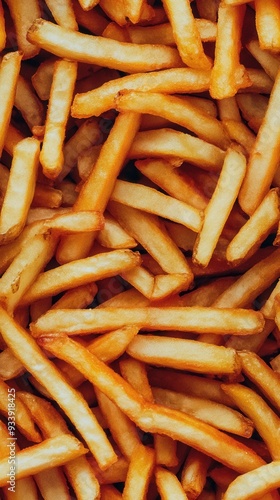 A close up of many french fries