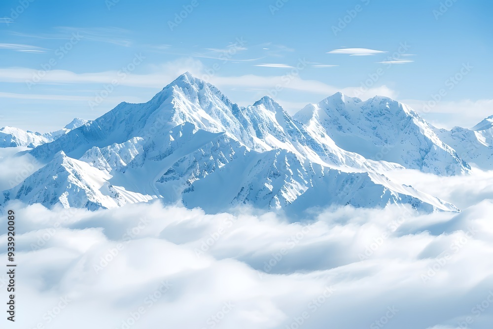 Majestic Snow-Capped Mountains Above the Clouds Majestic Snow-Capped Mountains Above the Clouds