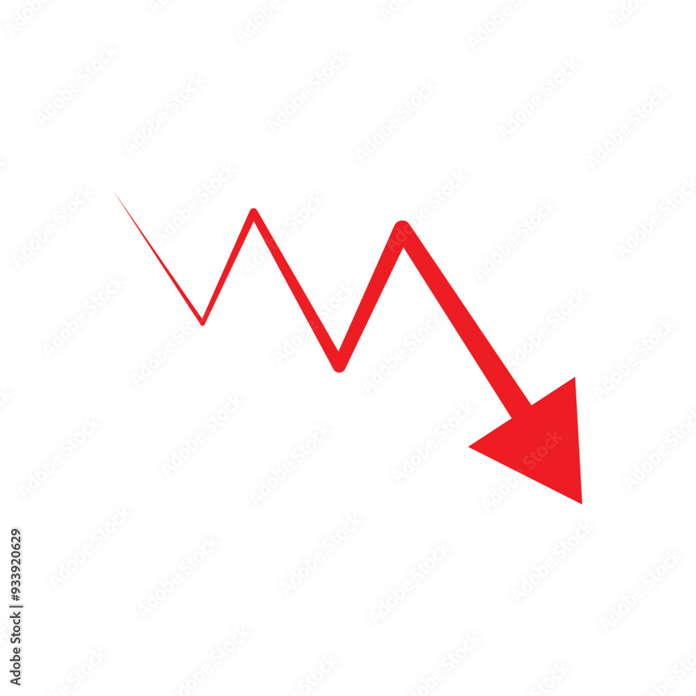 big red arrow graph going down business loss financial decline economic fall recession big red arrow graph going down business loss financial decline economic fall recession