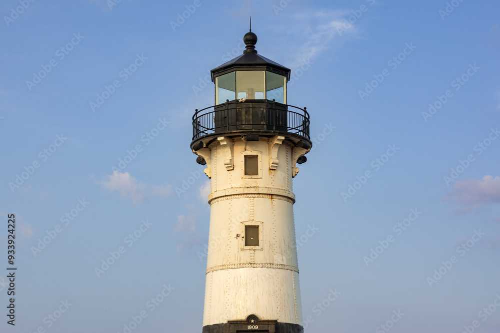 Evening sun on the Duluth North Shore Lighthouse. Duluth, Minnesota, USA. Evening sun on the Duluth North Shore Lighthouse. Duluth, Minnesota, USA.
