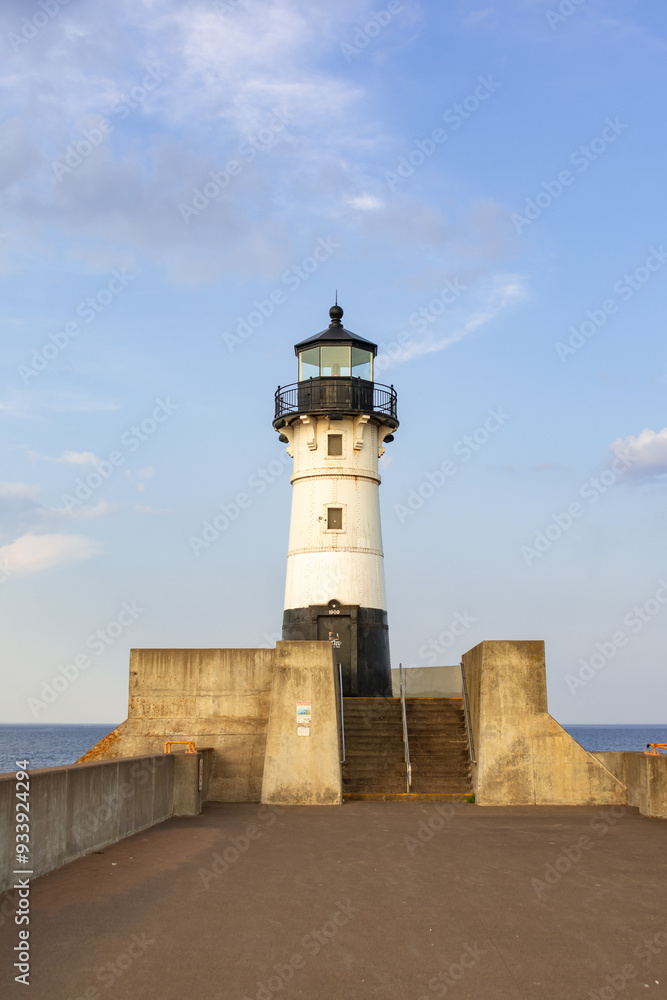 Evening sun on the Duluth North Shore Lighthouse. Duluth, Minnesota, USA. Evening sun on the Duluth North Shore Lighthouse. Duluth, Minnesota, USA.