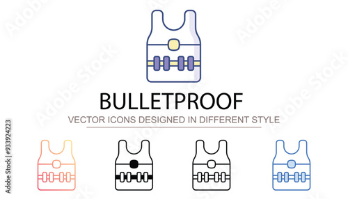 Bulletproof icon design with white background stock illustration