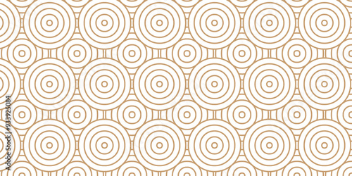 Vector overlapping traditional geometric creative wave circle minimal lapping textile round texture. orange an brown fabric lapping element repeat swirl geometrical background.