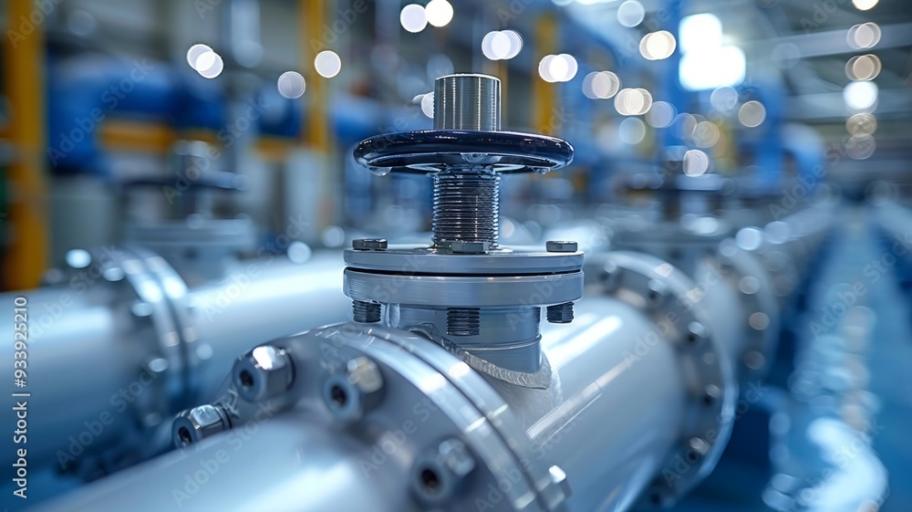Close-up of industrial equipment and pipeline in a factory Close-up of industrial equipment and pipeline in a factory
