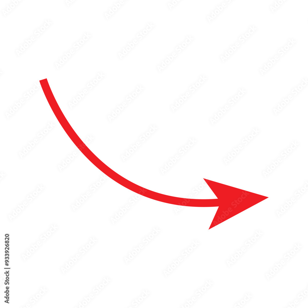 Red arrow up. Curved arrow. Color flat ui for website. Top symbol for button isolated on transparent background. Vector illustration. Replaceable vector design. In eps 10. Red arrow up. Curved arrow. Color flat ui for website. Top symbol for button isolated on transparent background. Vector illustration. Replaceable vector design. In eps 10.