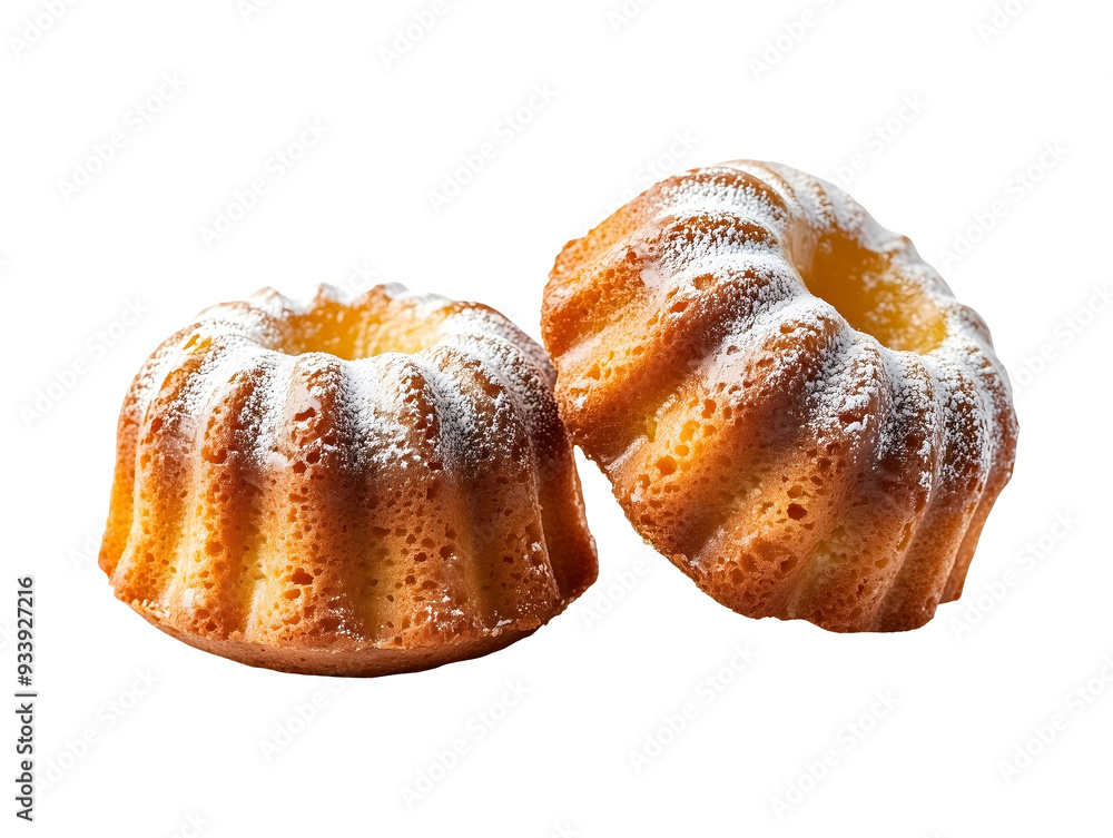 Miniature stacked bundt cakes isolated on transparent or white background Miniature stacked bundt cakes isolated on transparent or white background
