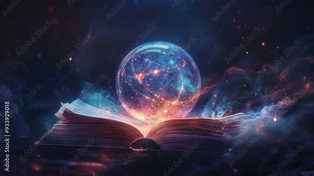 A Cosmic Orb Rising from an Open Book A Cosmic Orb Rising from an Open Book