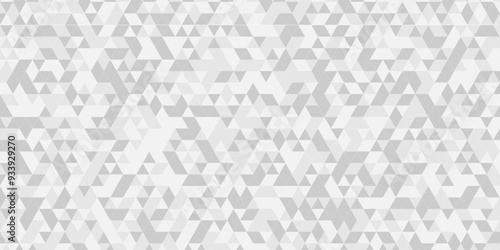  Vector geometric seamless technology gray and white diamond triangle background. Abstract digital grid light pattern white Polygon Mosaic triangle business and corporate background.