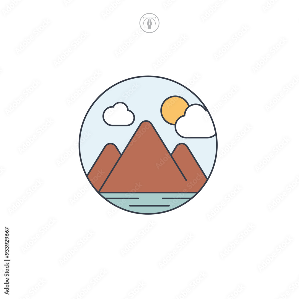 Obraz premium Mountain icon symbol vector illustration isolated on white background