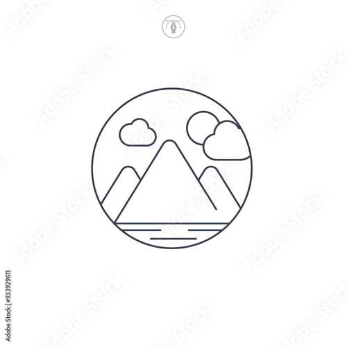 Mountain icon symbol vector illustration isolated on white background