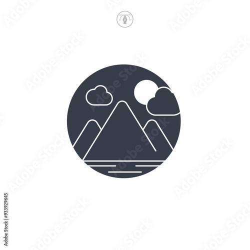 Mountain icon symbol vector illustration isolated on white background
