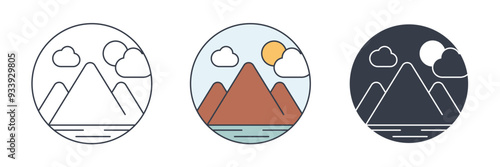 Mountain icon symbol vector illustration isolated on white background