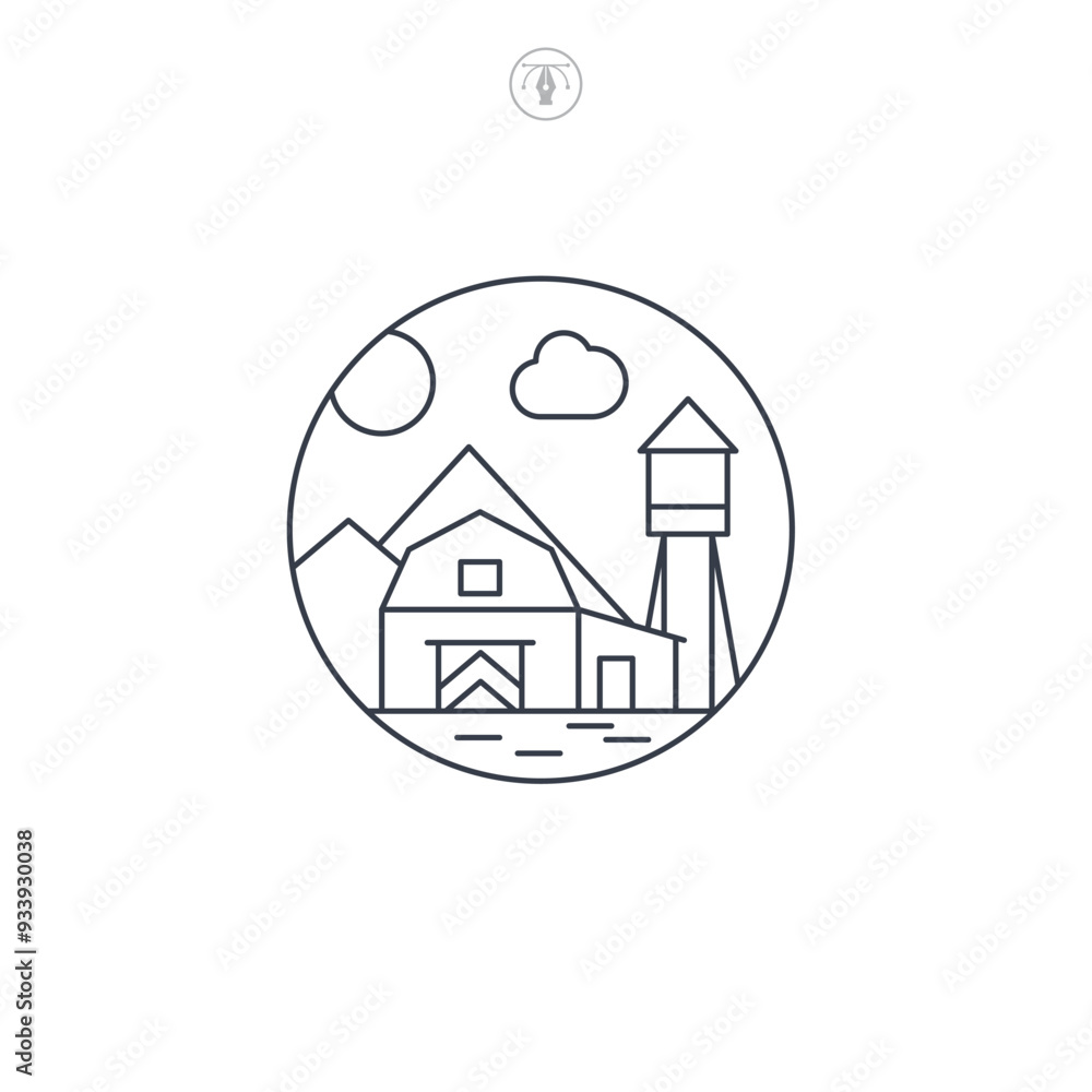 Prairie icon symbol vector illustration isolated on white background Prairie icon symbol vector illustration isolated on white background