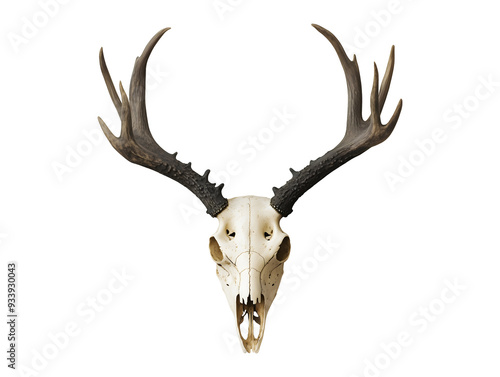 Fototapeta Naklejka Na Ścianę i Meble -  Deer skull isolated on transparent or white background