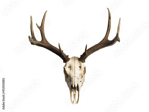 Fototapeta Naklejka Na Ścianę i Meble -  Deer skull isolated on transparent or white background
