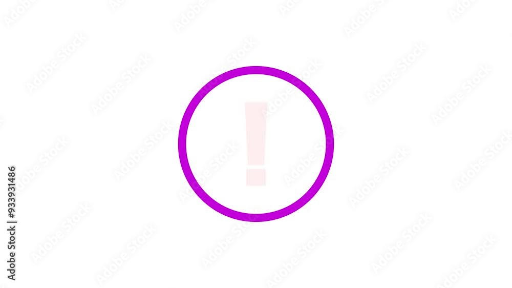 Exclamation mark sign icon animation with withe background Exclamation mark sign icon animation with withe background