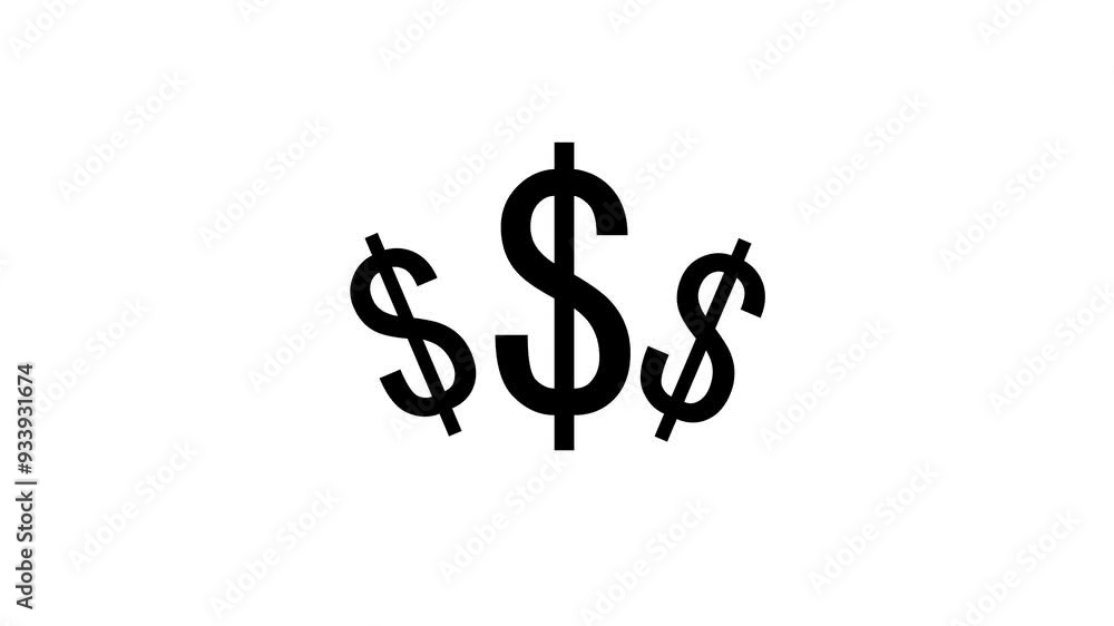 Dollar Successful icon graph animation white background Dollar Successful icon graph animation white background
