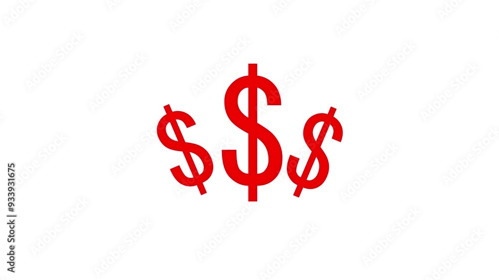 dollar icon animation with white background dollar icon animation with white background
