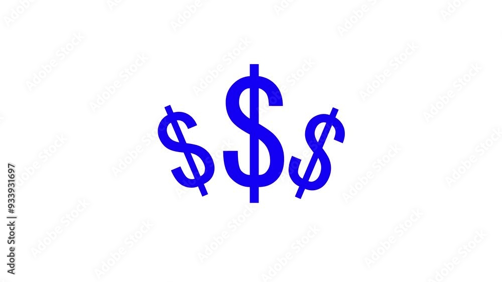 dollar icon animation with white background dollar icon animation with white background