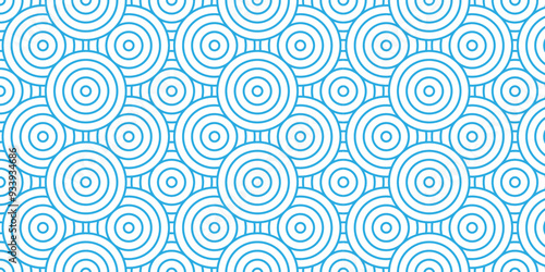 	
Abstract traditional geometric overlapping creative wave circle minimal lapping textile round vector texture. blue and white fabric element repeat swirl geometrical background.