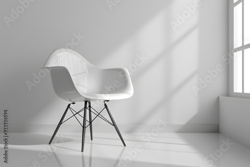 Modern Minimalist Chair in Bright, Sunlit Room